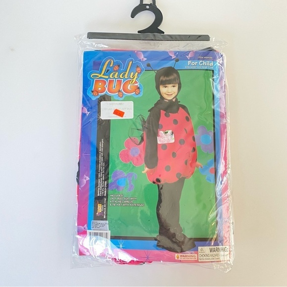 NEW! Girls 3-5 yrs Ladybug Costume Forum Novelties Hat with Antennas & Wings - Picture 2 of 14